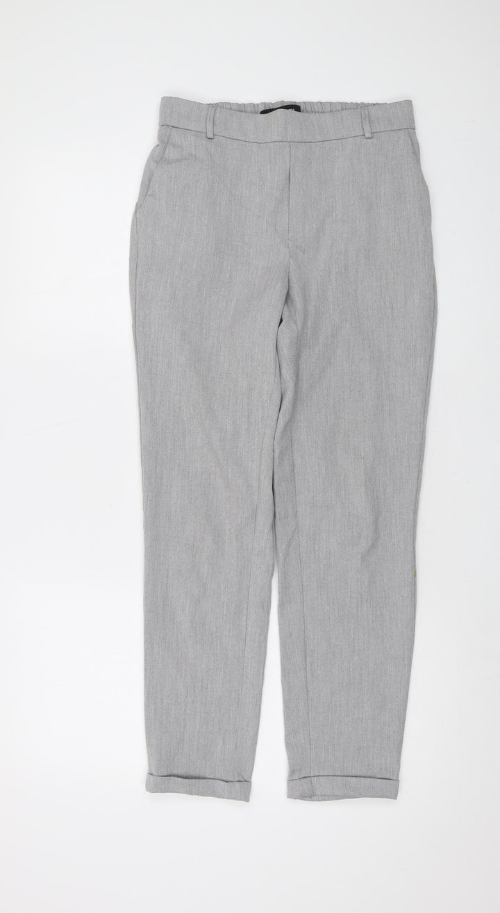 VERO MODA Womens Grey Polyester Trousers Size XS L27 in Regular
