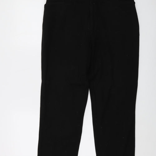 Limehaus Womens Black Viscose Trousers Size L L28 in Regular Button