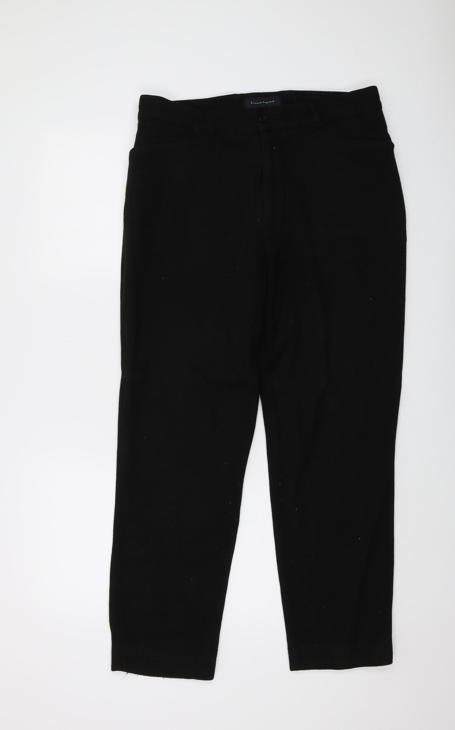 Limehaus Womens Black Viscose Trousers Size L L28 in Regular Button