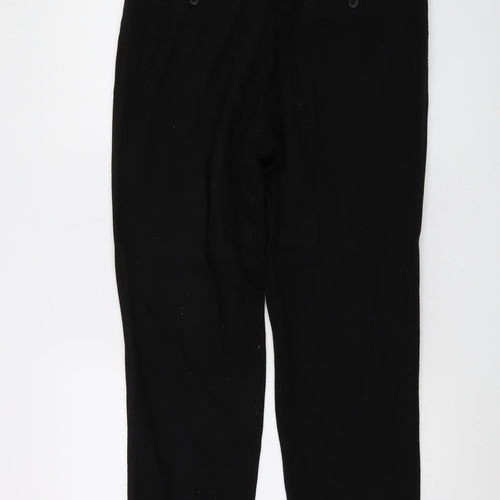 Limehaus Womens Black Viscose Trousers Size L L28 in Regular Button