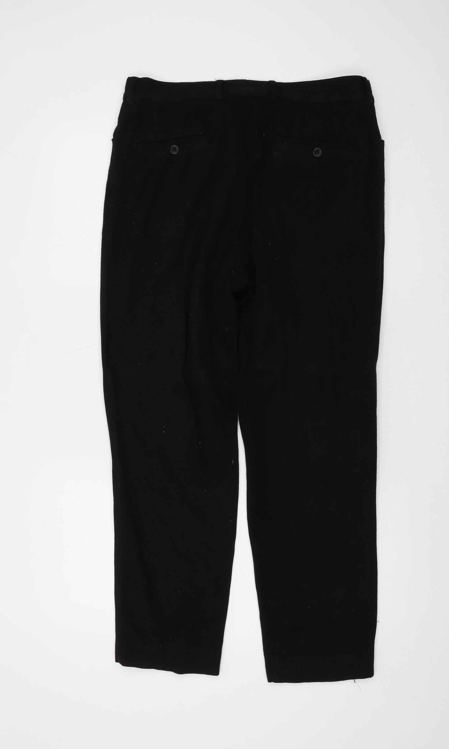 Limehaus Womens Black Viscose Trousers Size L L28 in Regular Button