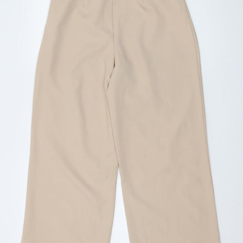 Nasty Gal Womens Beige Polyester Trousers Size 8 L26 in Regular Zip