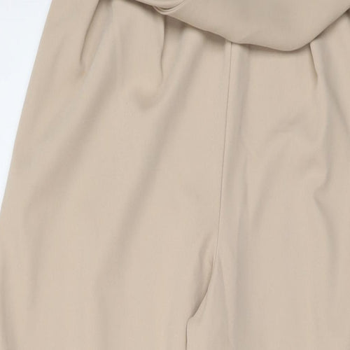 Nasty Gal Womens Beige Polyester Trousers Size 8 L26 in Regular Zip