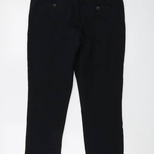 Polo Ralph Lauren Womens Black Cotton Trousers Size 10 L28 in Regular Button