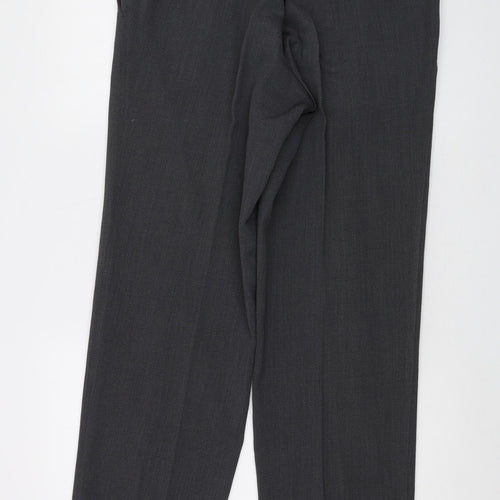 Boss Mens Green Polyester Trousers Size 34 in L32 in Regular Button