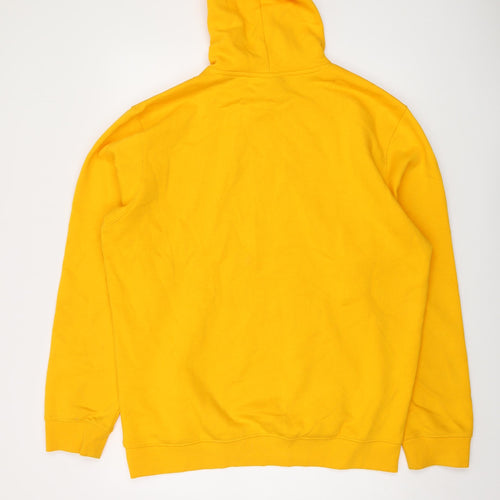 Champion Mens Yellow Cotton Pullover Hoodie Size XL