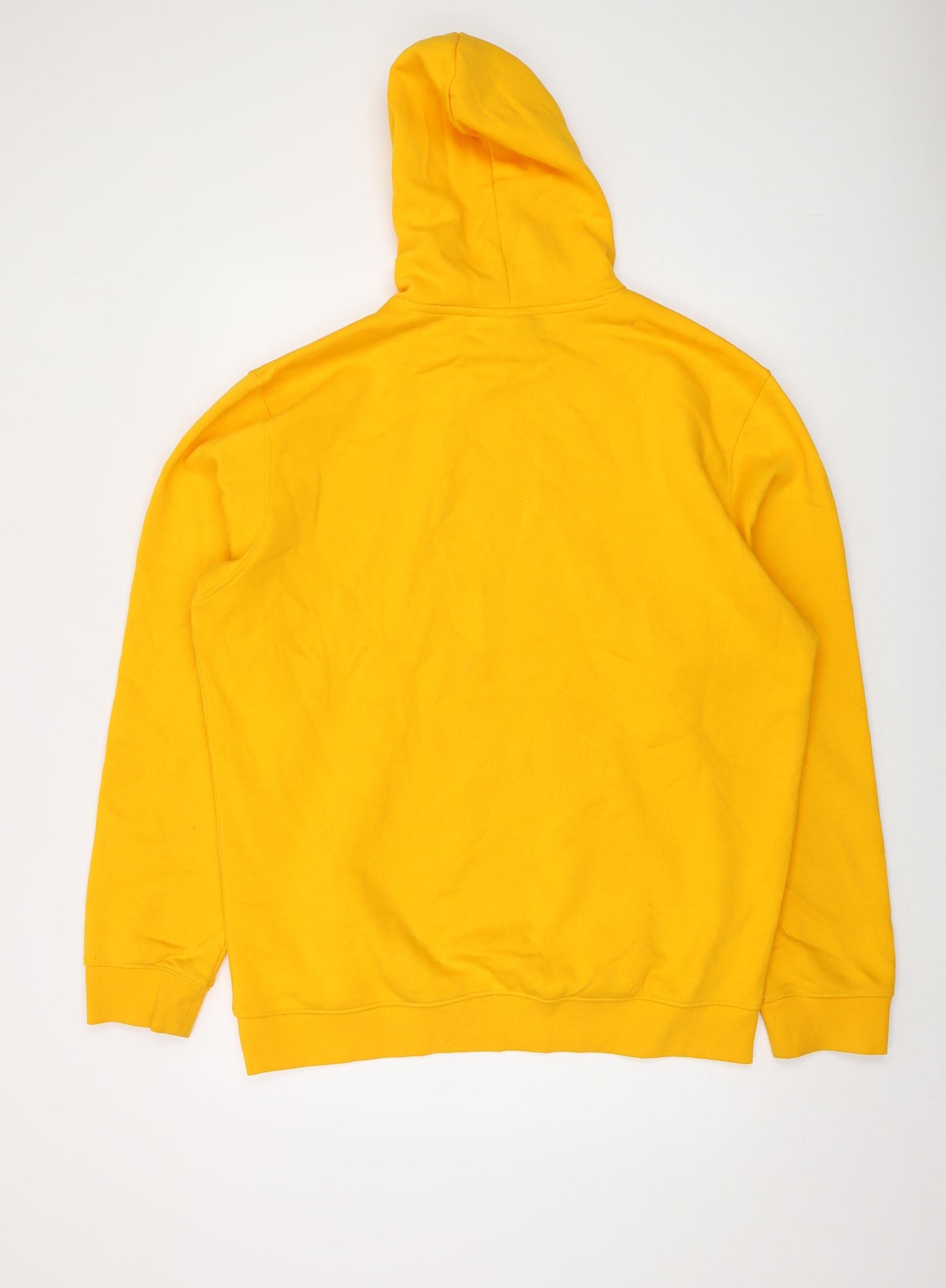 Champion Mens Yellow Cotton Pullover Hoodie Size XL