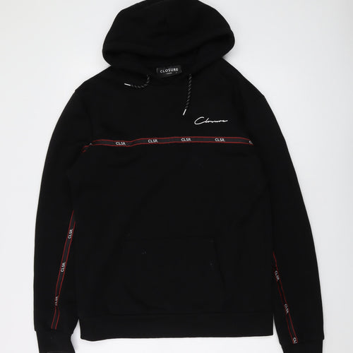 CLOSURE Mens Black Cotton Pullover Hoodie Size S