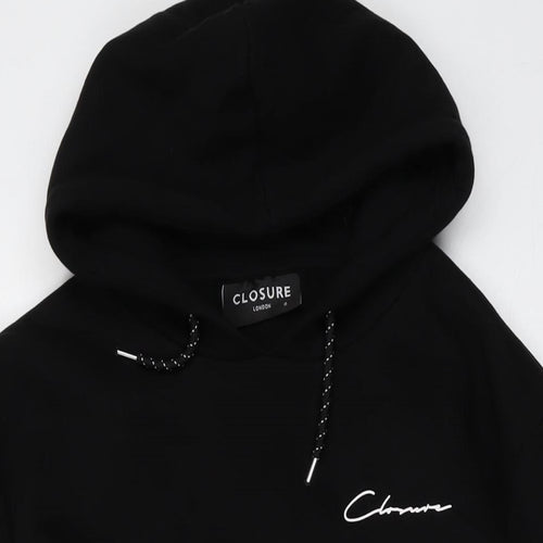 CLOSURE Mens Black Cotton Pullover Hoodie Size S