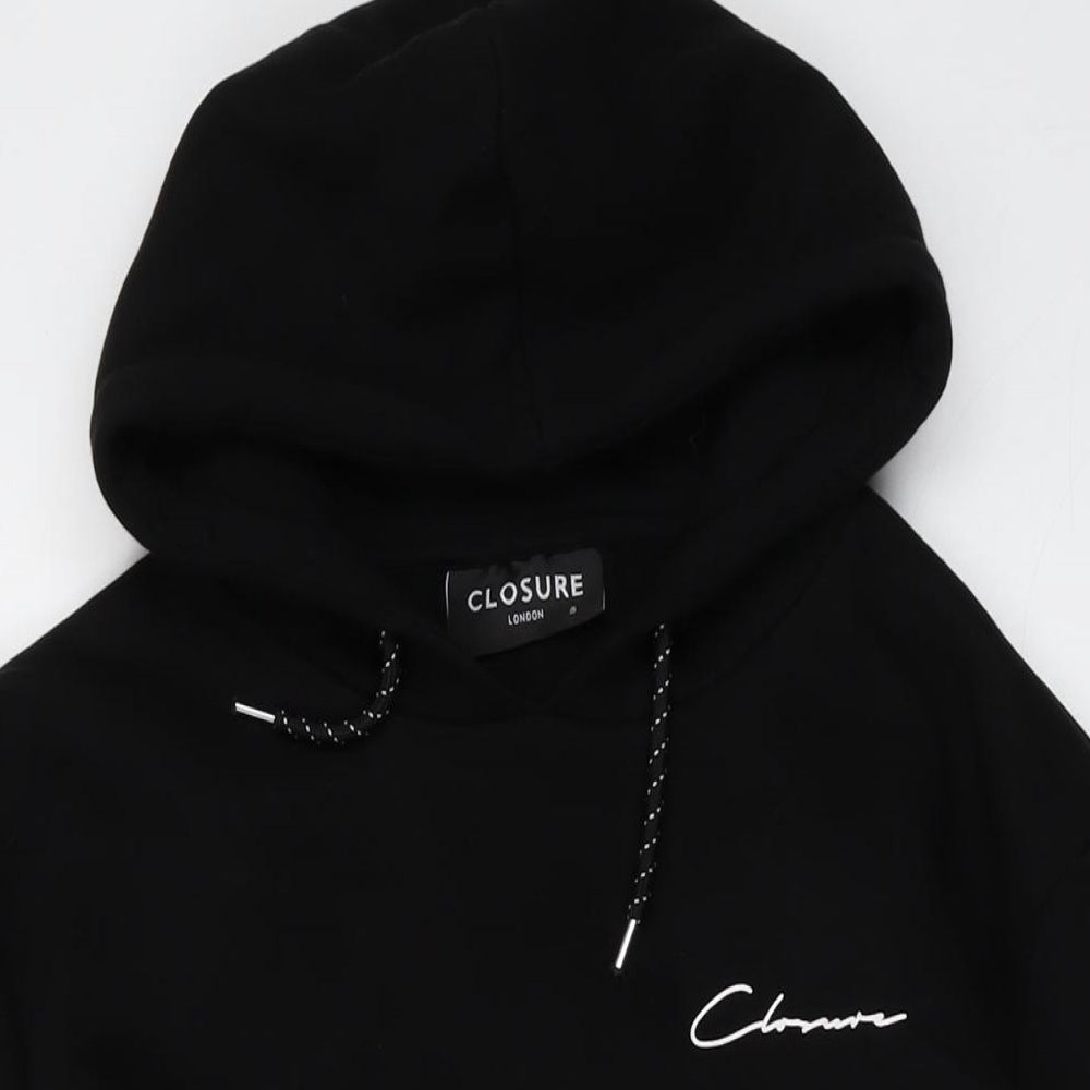 CLOSURE Mens Black Cotton Pullover Hoodie Size S