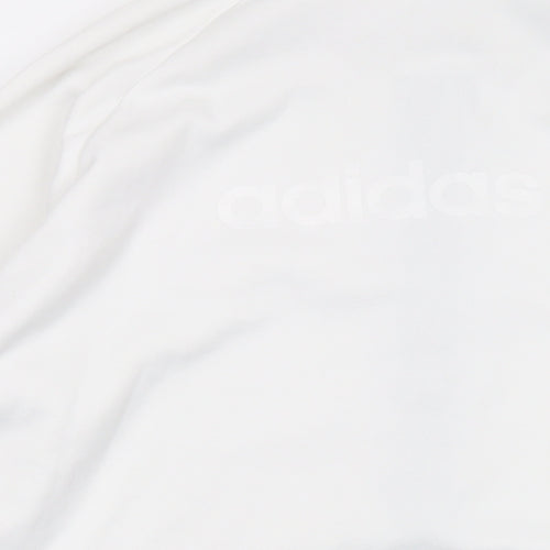 adidas Mens White Polyester Full Zip Sweatshirt Size 2XL