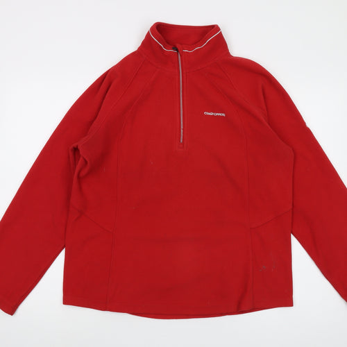 Craghoppers Womens Red Polyester Pullover Sweatshirt Size 14 Zip