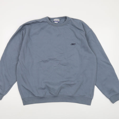 Reebok Mens Blue Polyester Pullover Sweatshirt Size XL