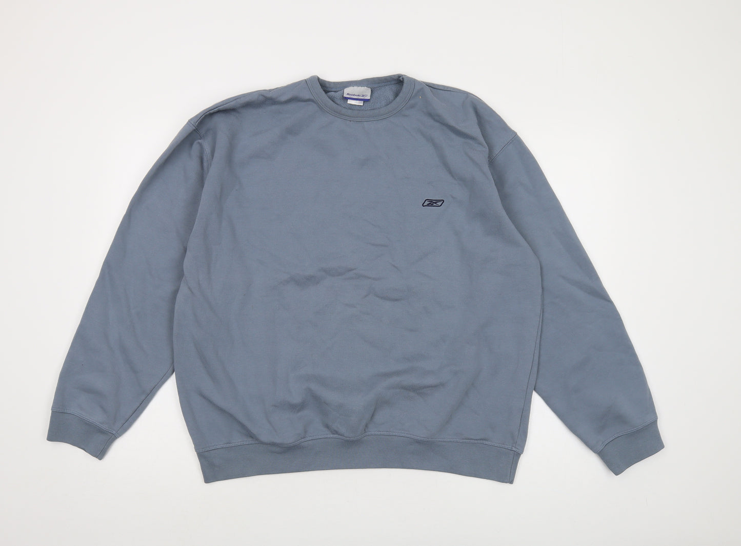 Reebok Mens Blue Polyester Pullover Sweatshirt Size XL