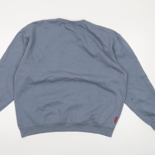 Reebok Mens Blue Polyester Pullover Sweatshirt Size XL