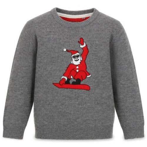 Brave Soul Boys Grey Crew Neck Acrylic Pullover Jumper Size 11-12 Years Pullover - Christmas
