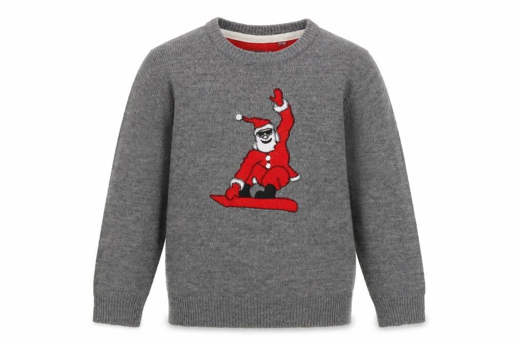 Brave Soul Boys Grey Crew Neck Acrylic Pullover Jumper Size 11-12 Years Pullover - Christmas