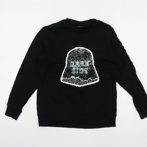 Star Wars Boys Black Cotton Pullover Sweatshirt Size 9 Years Pullover