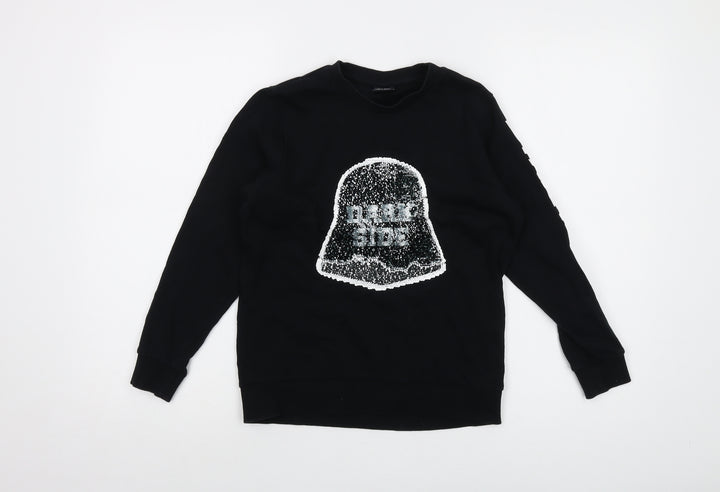 Star Wars Boys Black Cotton Pullover Sweatshirt Size 9 Years Pullover