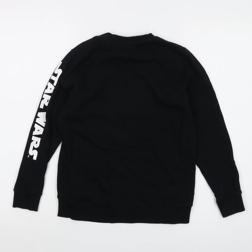 Star Wars Boys Black Cotton Pullover Sweatshirt Size 9 Years Pullover