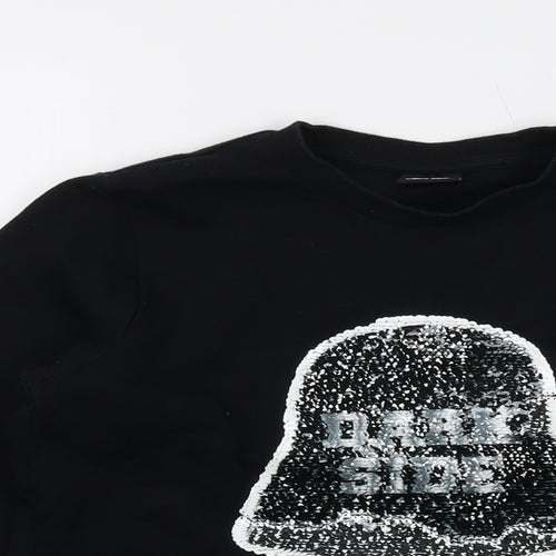 Star Wars Boys Black Cotton Pullover Sweatshirt Size 9 Years Pullover