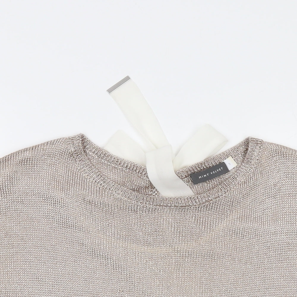 Mint Velvet Womens Pink Crew Neck Viscose Pullover Jumper Size S