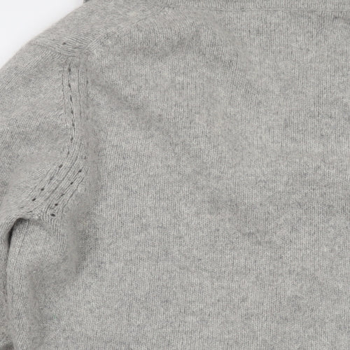 Paul Costelloe Womens Grey V-Neck Wool Cardigan Jumper Size 12