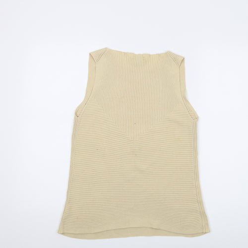 Gap Womens Beige Acrylic Basic Tank Size M Round Neck