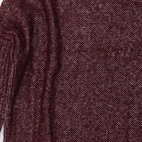 s.Moris Womens Red Square Neck Acrylic Tunic Jumper One Size