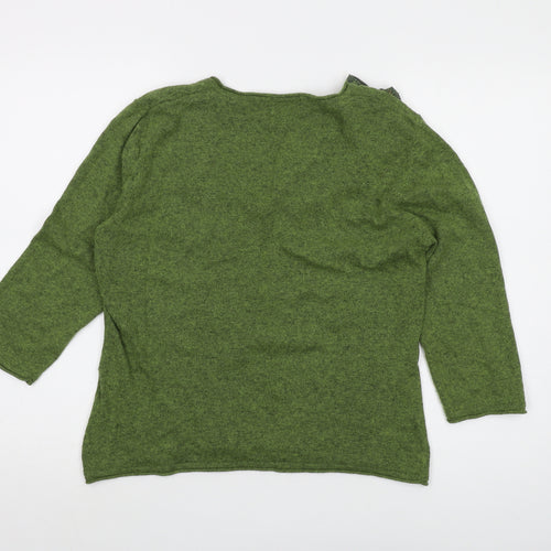 Kaliko Womens Green V-Neck Viscose Pullover Jumper Size 16