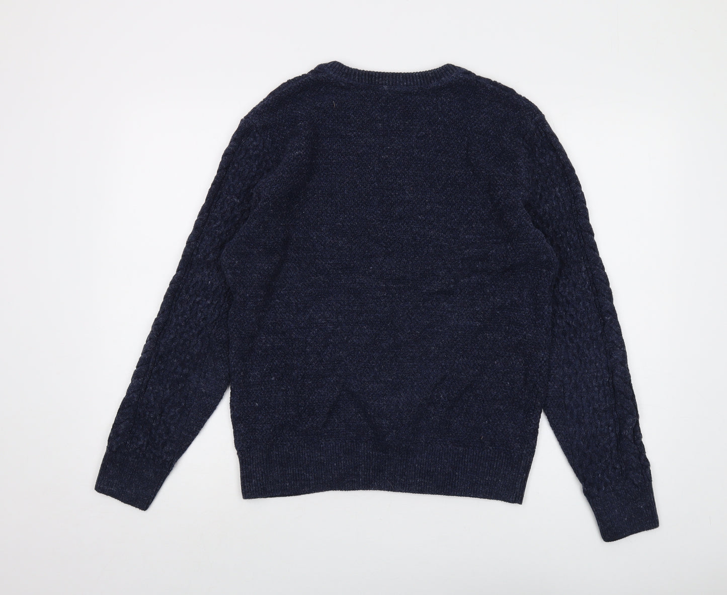 Gap Mens Blue Crew Neck Cotton Pullover Jumper Size S Long Sleeve