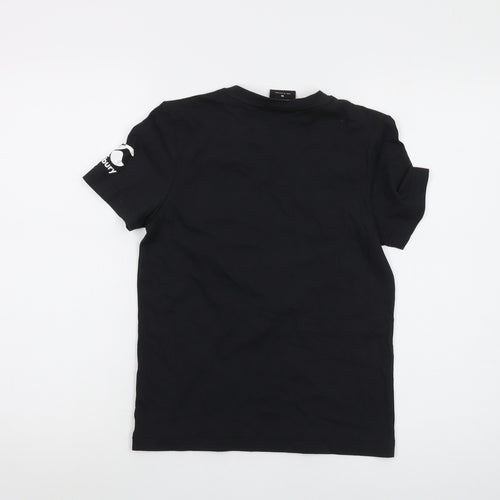 Canterbury Womens Black Cotton Basic T-Shirt Size 10 Crew Neck