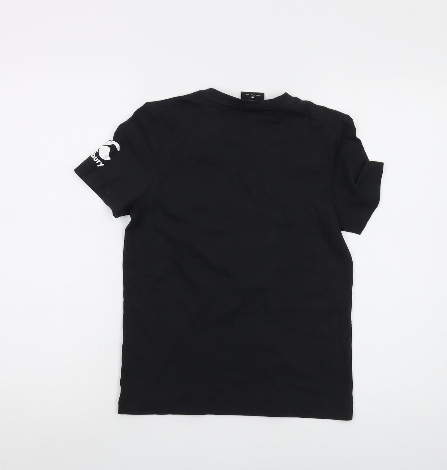 Canterbury Womens Black Cotton Basic T-Shirt Size 10 Crew Neck