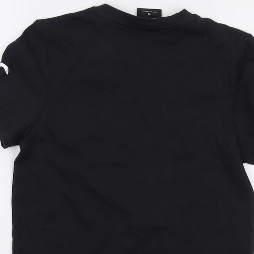 Canterbury Womens Black Cotton Basic T-Shirt Size 10 Crew Neck