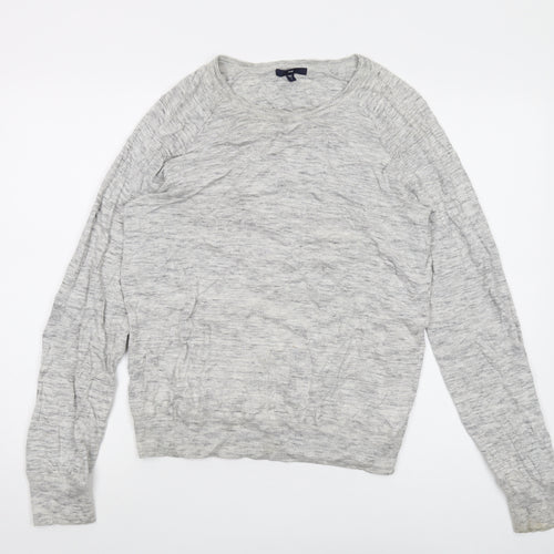 Gap Womens Grey Round Neck Cotton Pullover Jumper Size M