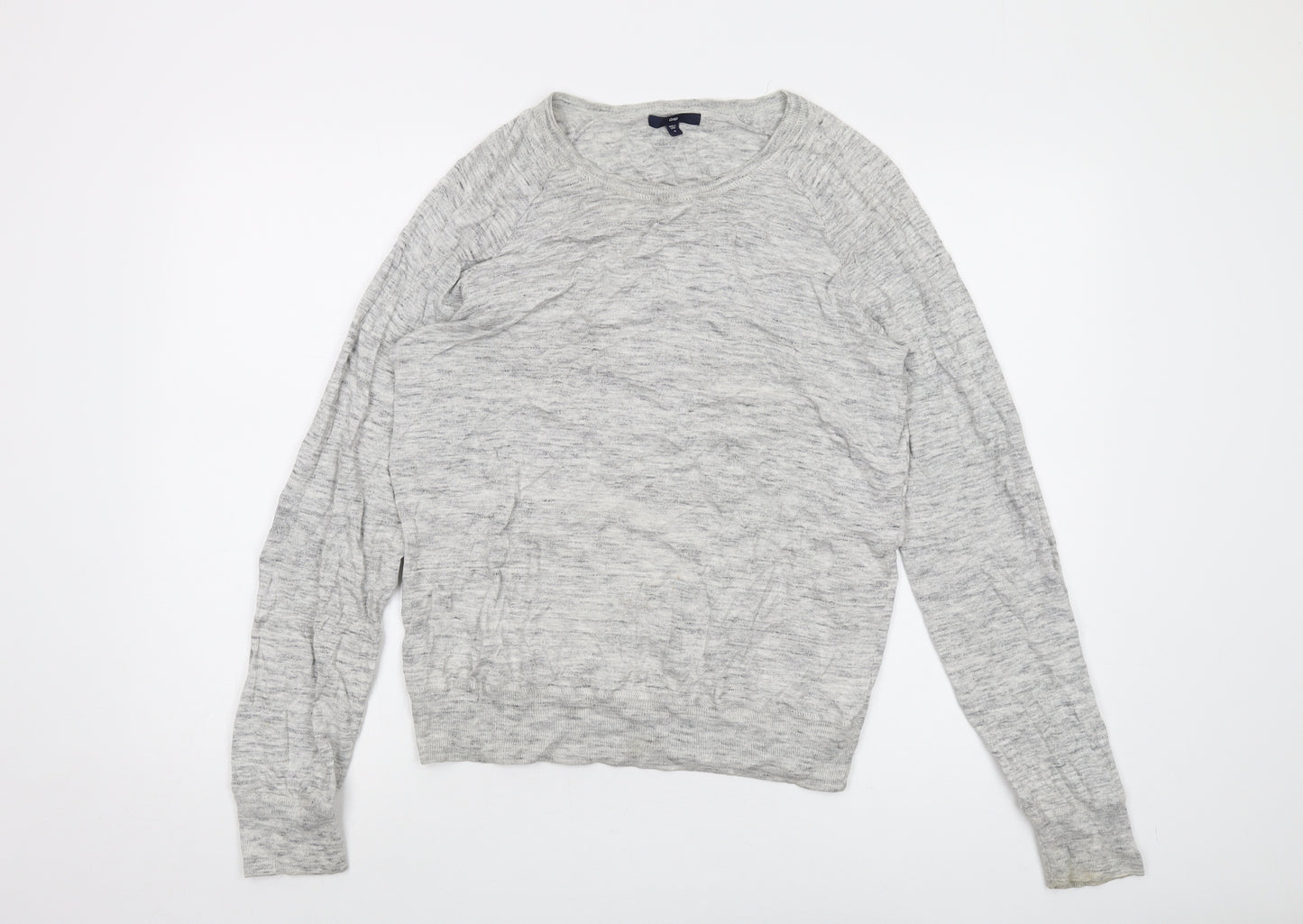 Gap Womens Grey Round Neck Cotton Pullover Jumper Size M