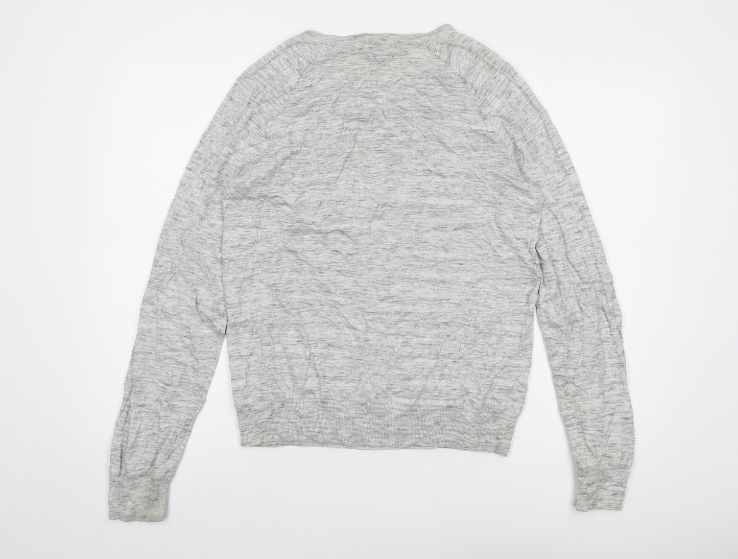 Gap Womens Grey Round Neck Cotton Pullover Jumper Size M