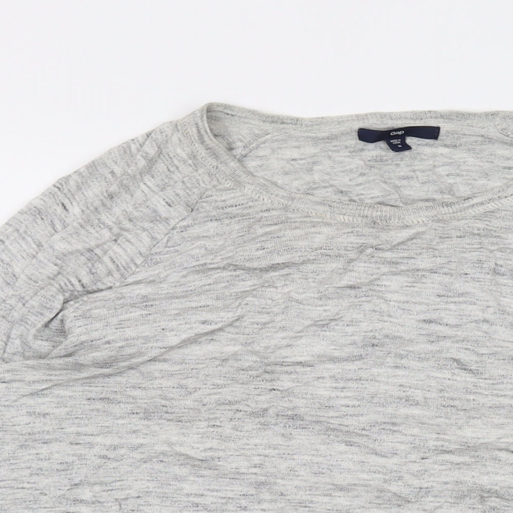 Gap Womens Grey Round Neck Cotton Pullover Jumper Size M