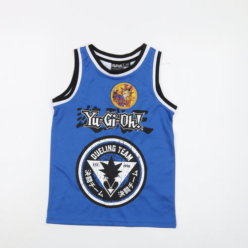 Yu-Gi-Oh! Boys Blue Polyester Basic Tank Size 8-9 Years Round Neck Pullover