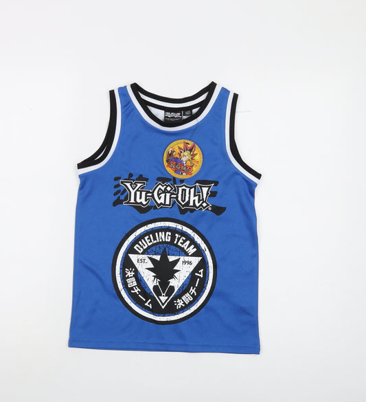 Yu-Gi-Oh! Boys Blue Polyester Basic Tank Size 8-9 Years Round Neck Pullover