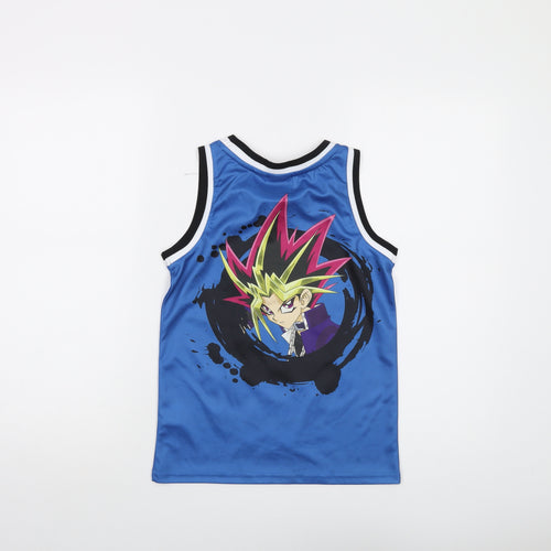 Yu-Gi-Oh! Boys Blue Polyester Basic Tank Size 8-9 Years Round Neck Pullover