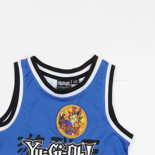 Yu-Gi-Oh! Boys Blue Polyester Basic Tank Size 8-9 Years Round Neck Pullover