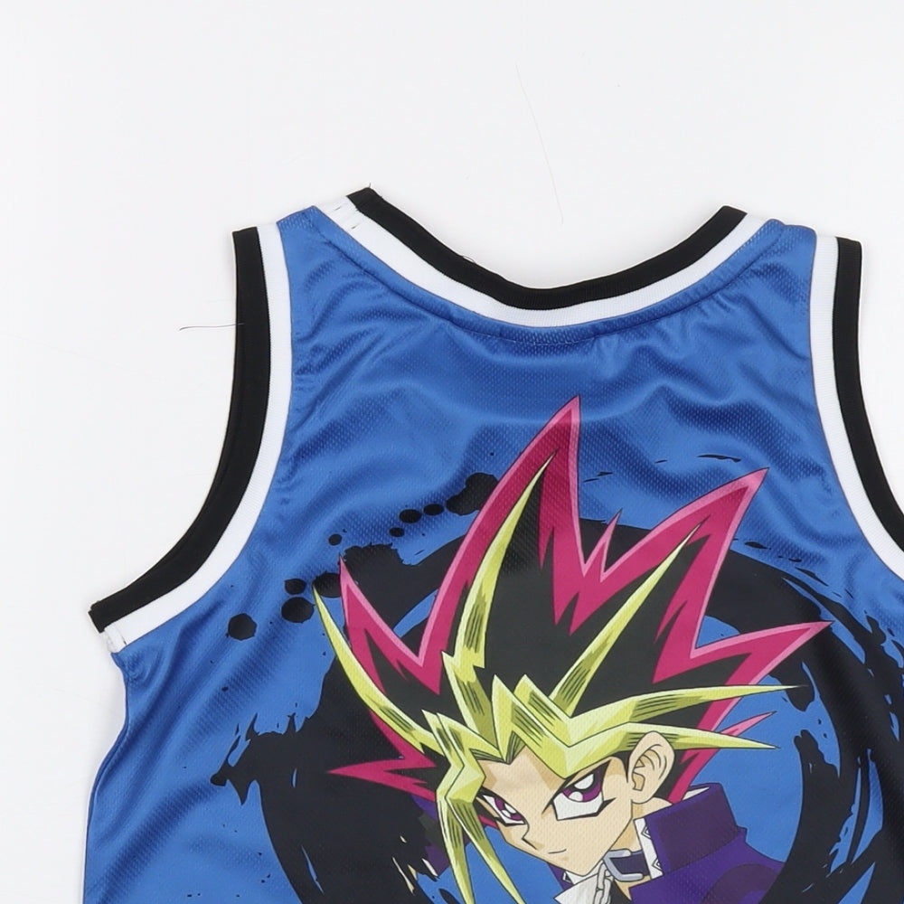 Yu-Gi-Oh! Boys Blue Polyester Basic Tank Size 8-9 Years Round Neck Pullover