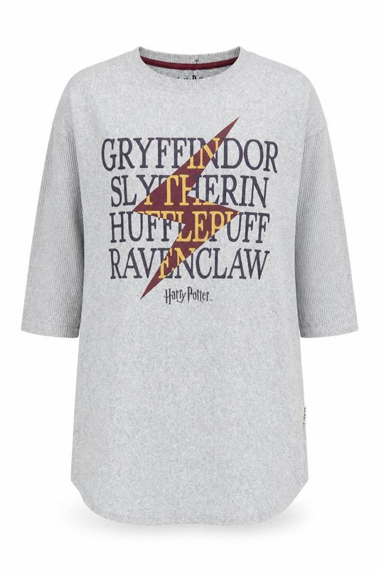 Front view of Harry Potter Grey Nightshirt with 3/4 Sleeves, size 12