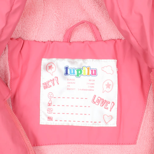Lupilu Pink Waterproof Rain Coat for Girls 2-3 Years