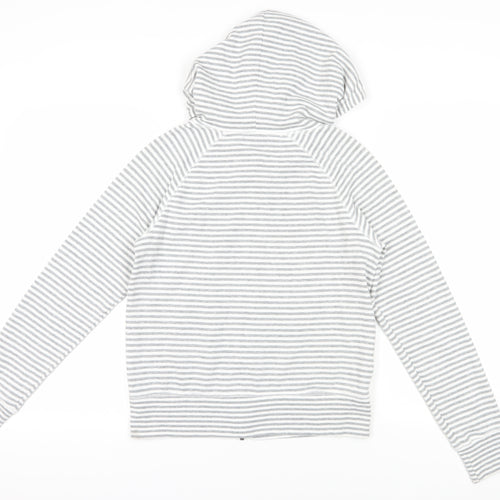 GAP Grey Striped Full Zip Women's Hoodie - Size S