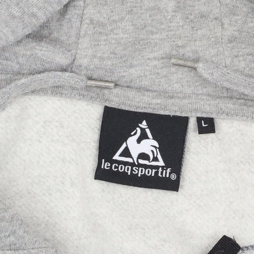 Le Coq Sportif Grey Full Zip Hoodie L - Logo Accents