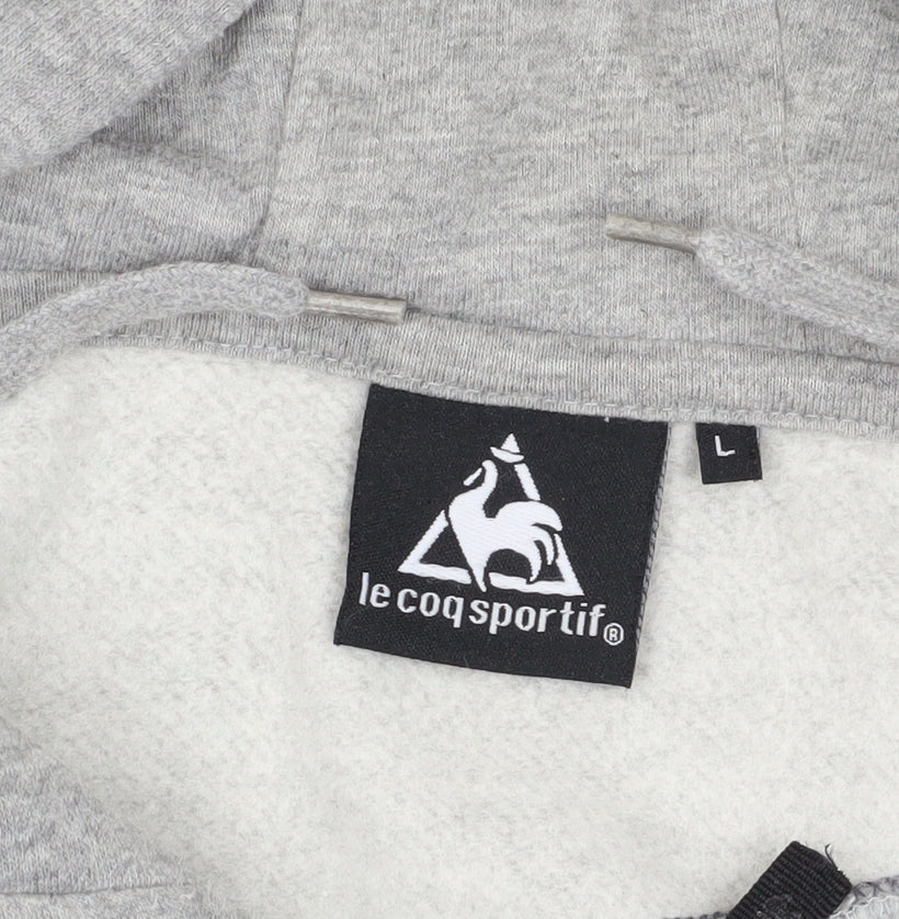 Le Coq Sportif Grey Full Zip Hoodie L - Logo Accents