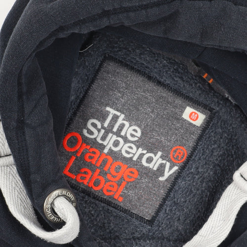 Superdry Blue Pullover Hoodie M with Logo Detail