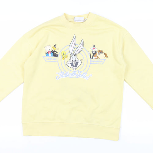 Looney Tunes Yellow XS Graphic Print Sweatshirt